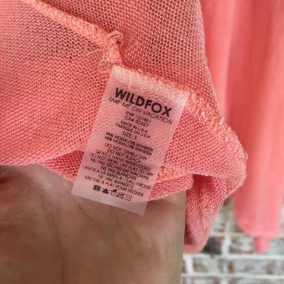 NWT WILDFOX Say Yes Loose Swing Tunic Swim Cover Up S SUPER SOFT in peach - Picture 12 of 13